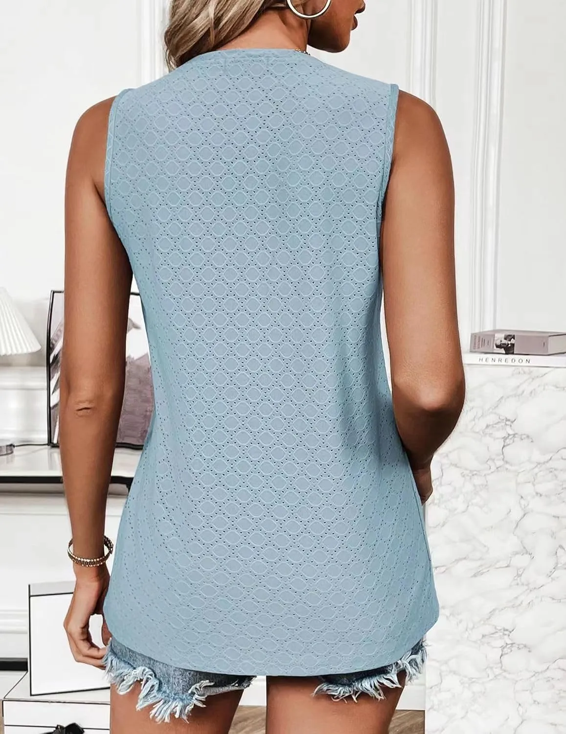 Sleeveless Tops for Women Dressy Casual Summer Blouses Trendy Office Work Shirts