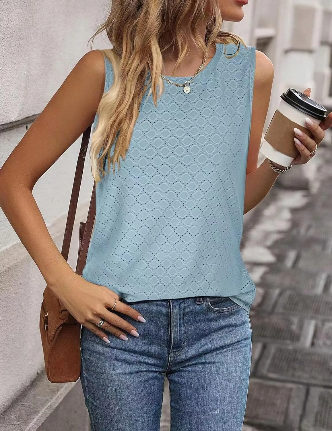 Sleeveless Tops for Women Dressy Casual Summer Blouses Trendy Office Work Shirts