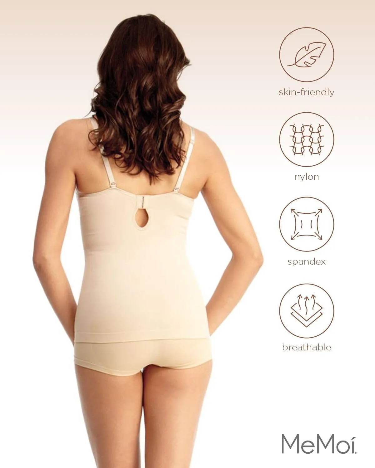 SlimMe Womens Camisole Tank Tops, Shaping Womens Camisole with Padded Underwire Bra, Comfortable Cami Tank Top - Sizes S-XL