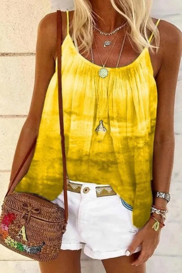 Spaghetti Strap Tie Dye Camisole