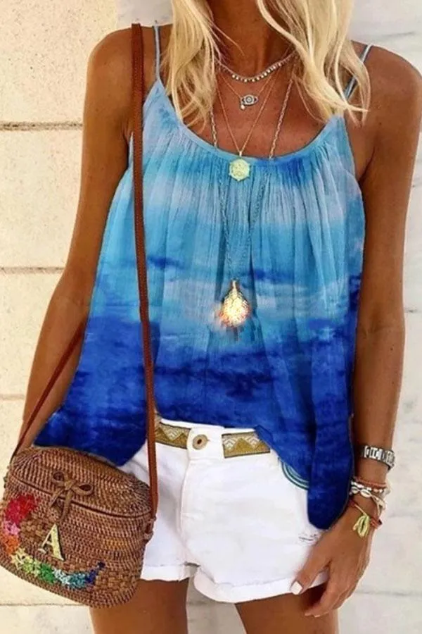 Spaghetti Strap Tie Dye Camisole