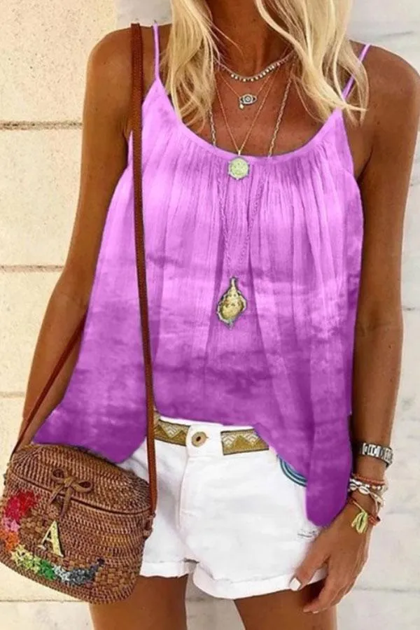 Spaghetti Strap Tie Dye Camisole