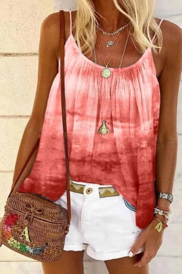 Spaghetti Strap Tie Dye Camisole