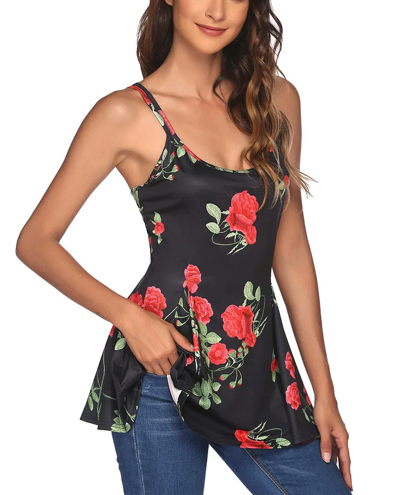 Spaghetti Strap Tunic Camisoles Tank Tops - Zeagoo (Us Only)