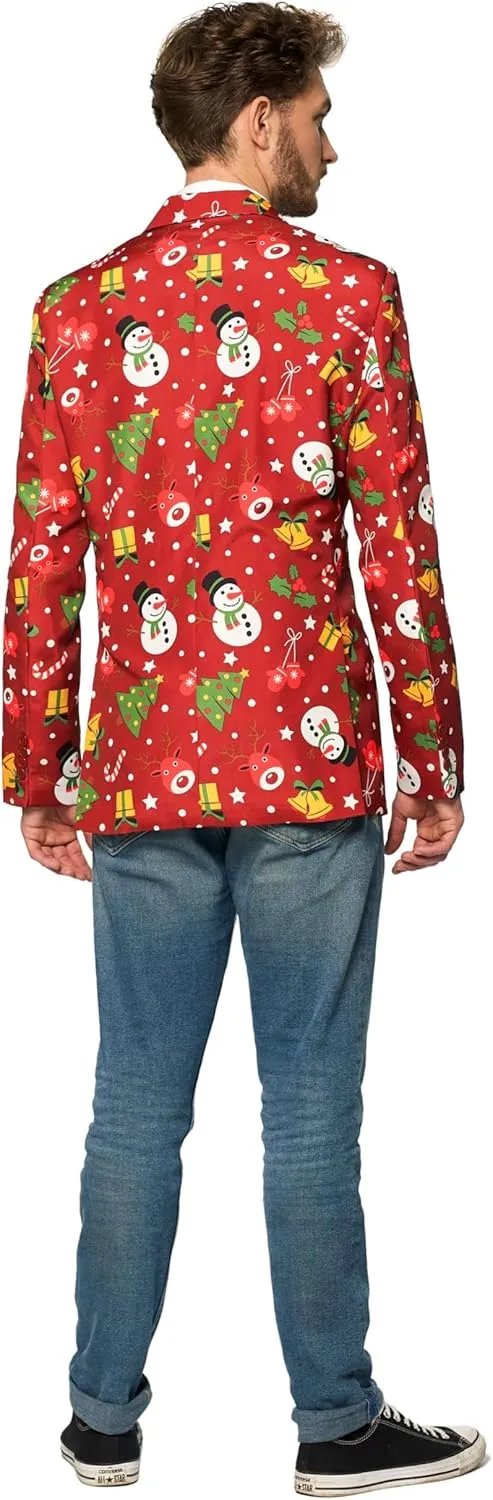 Suitmeister Men's Christmas Suit - Real Light Up Festive Outfit Slim Fit