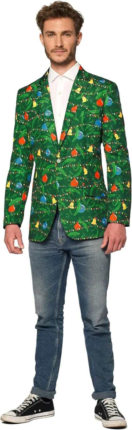 Suitmeister Men's Christmas Suit - Real Light Up Festive Outfit Slim Fit