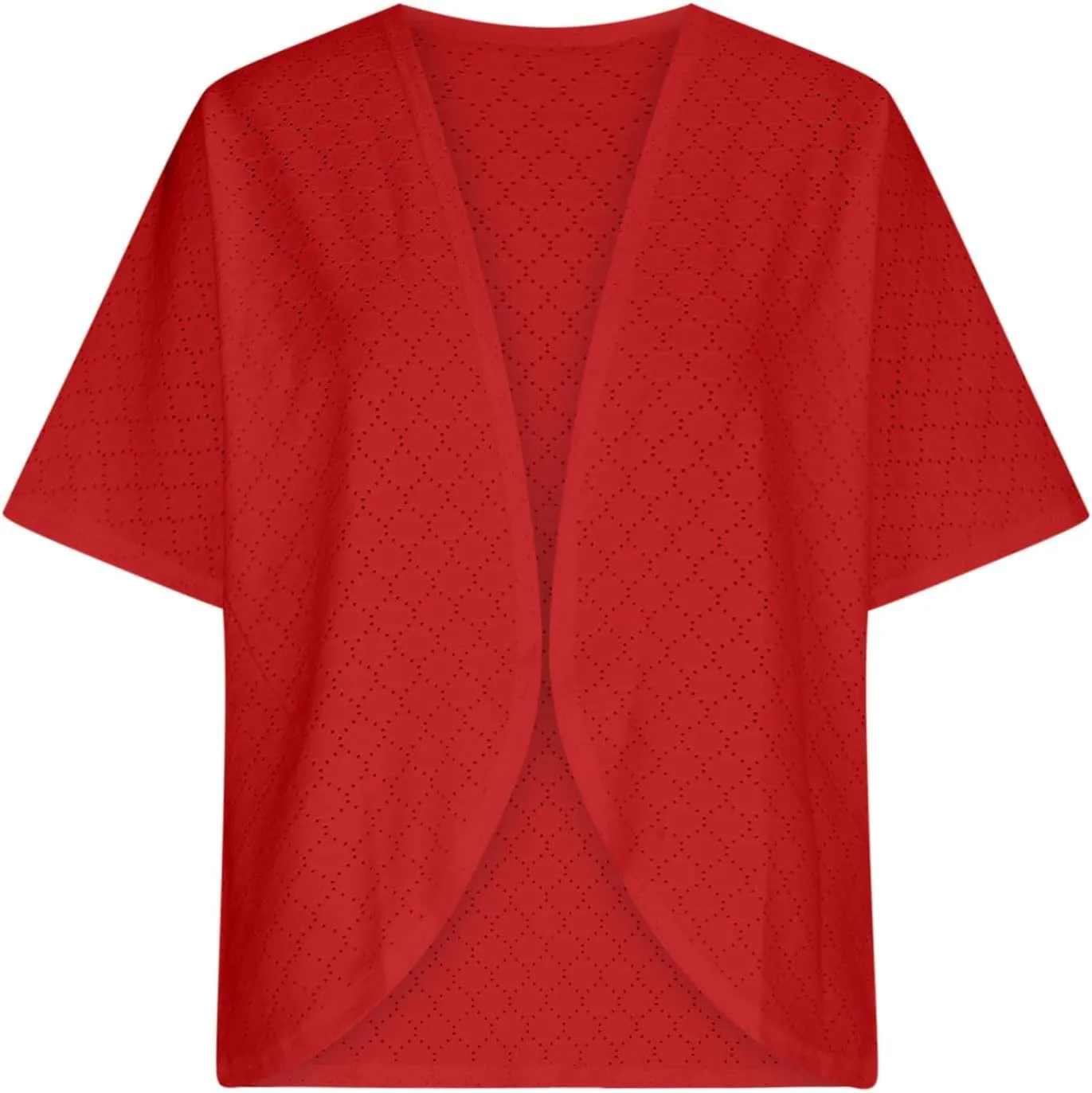 Summer Cardigans for Women Lightweight Kimono Cardigan Short Sleeve Eyelet Loose Fit Beach Wear Casual Cover Up Tops