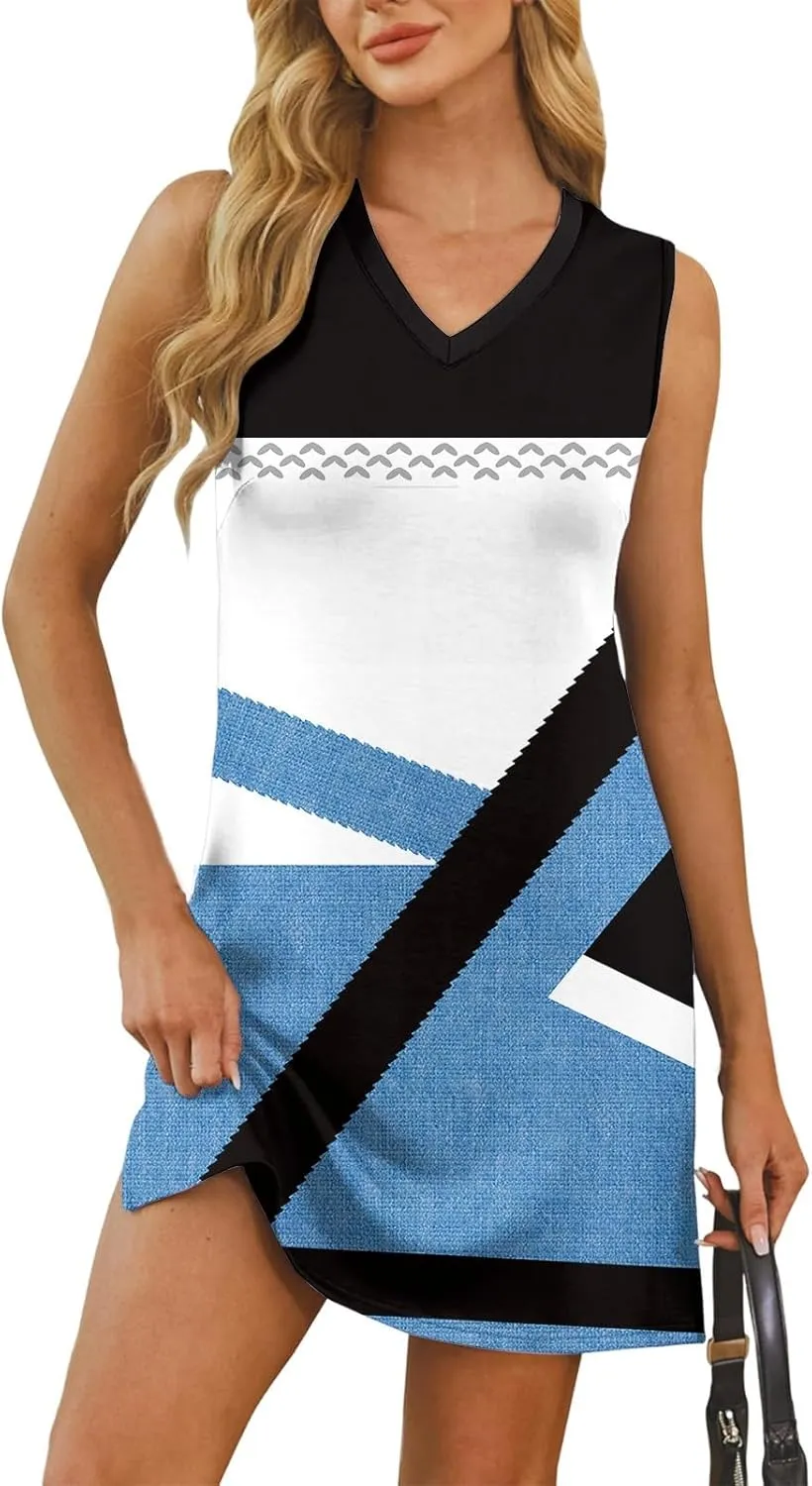 Summer Dresses for Women 2025 Casual Beach Tank Dress Sleeveless T Shirt Dresses Loose Floral Sundresses with Split
