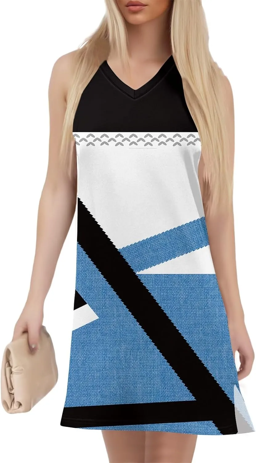 Summer Dresses for Women 2025 Casual Beach Tank Dress Sleeveless T Shirt Dresses Loose Floral Sundresses with Split