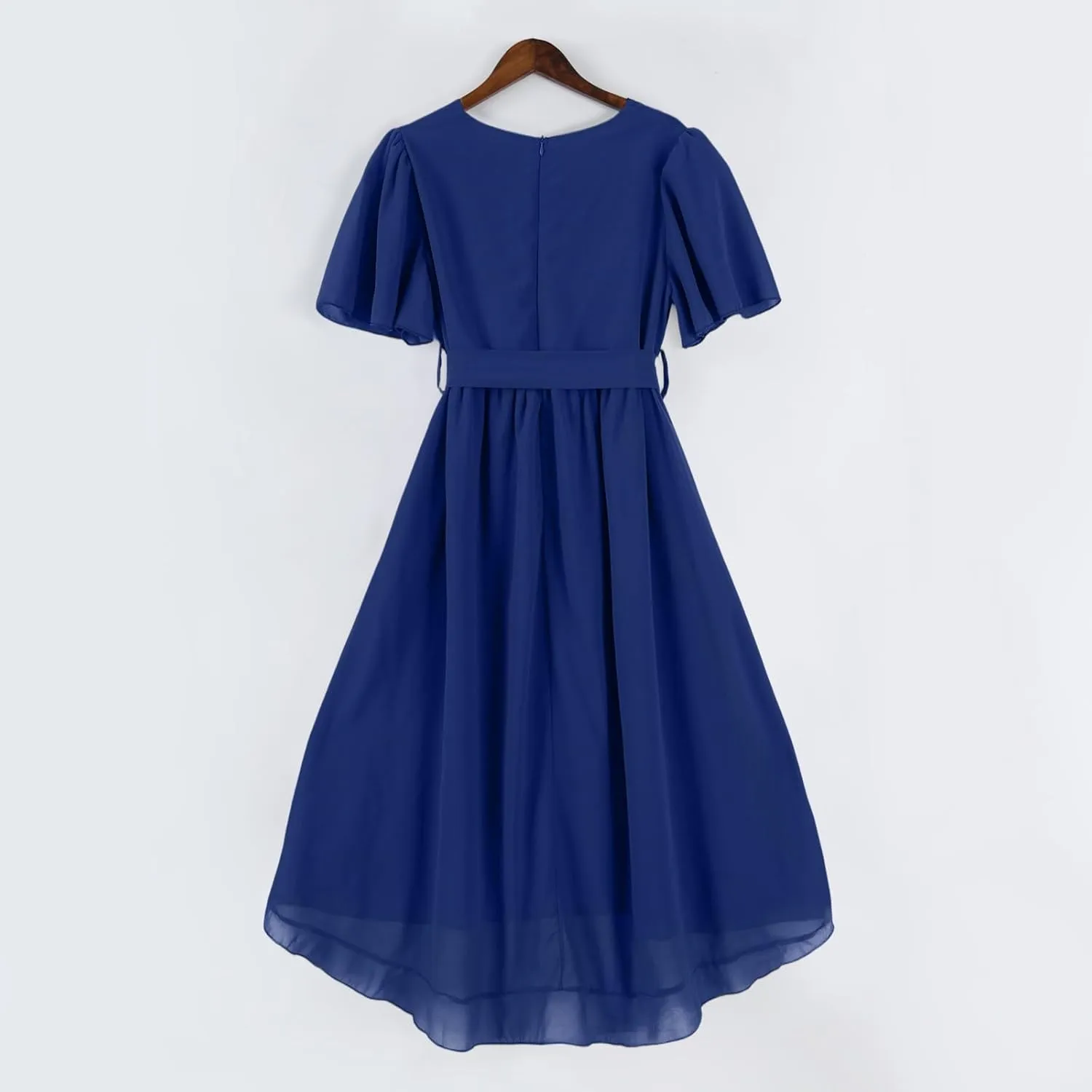 Summer Dresses for Women 2025 Casual Trendy Short Sleeve V-Neck Floral Printed Solid Vacation Cocktail Dress, S-2XL