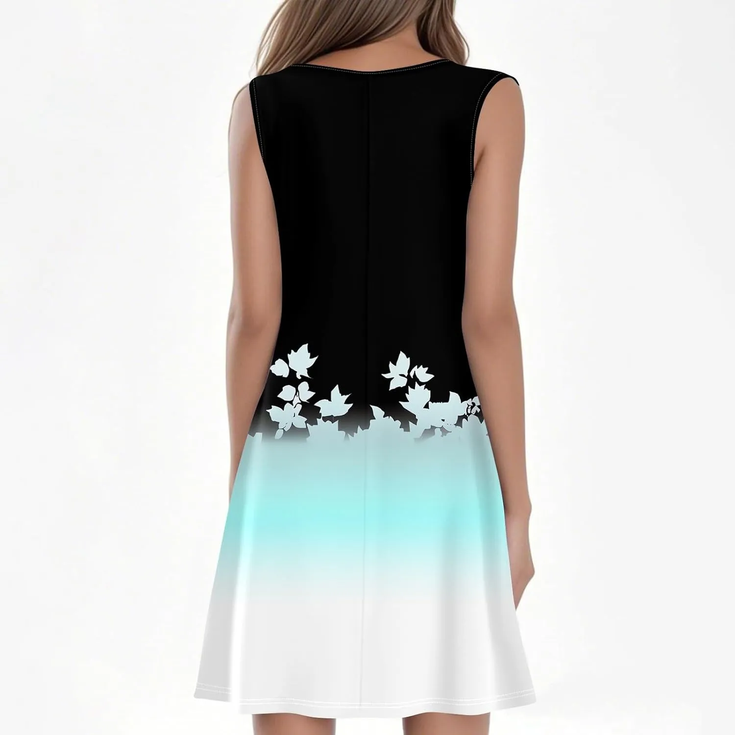 Summer Dresses for Women 2025 Sundresses Crewneck Sleeveless Dress with Pockets Boho Skirt Beach Vacation Clothes for Women