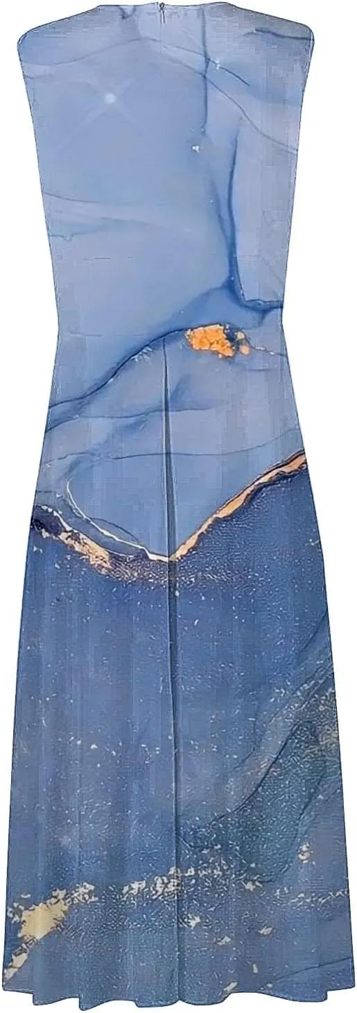 Summer Dresses for Women 2025,Women's Trendy Elegant Sleeveless Dresses Deep V Neck Wrap Floral Printed Boho Long Dress