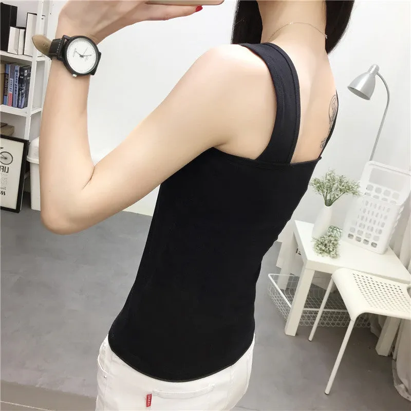 Summer Women Student Tops Casual All-Matching Spaghetti Strap INS Tank Top