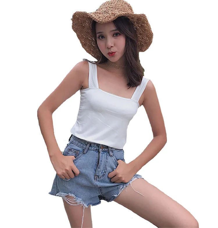 Summer Women Student Tops Casual All-Matching Spaghetti Strap INS Tank Top