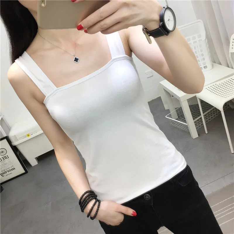 Summer Women Student Tops Casual All-Matching Spaghetti Strap INS Tank Top