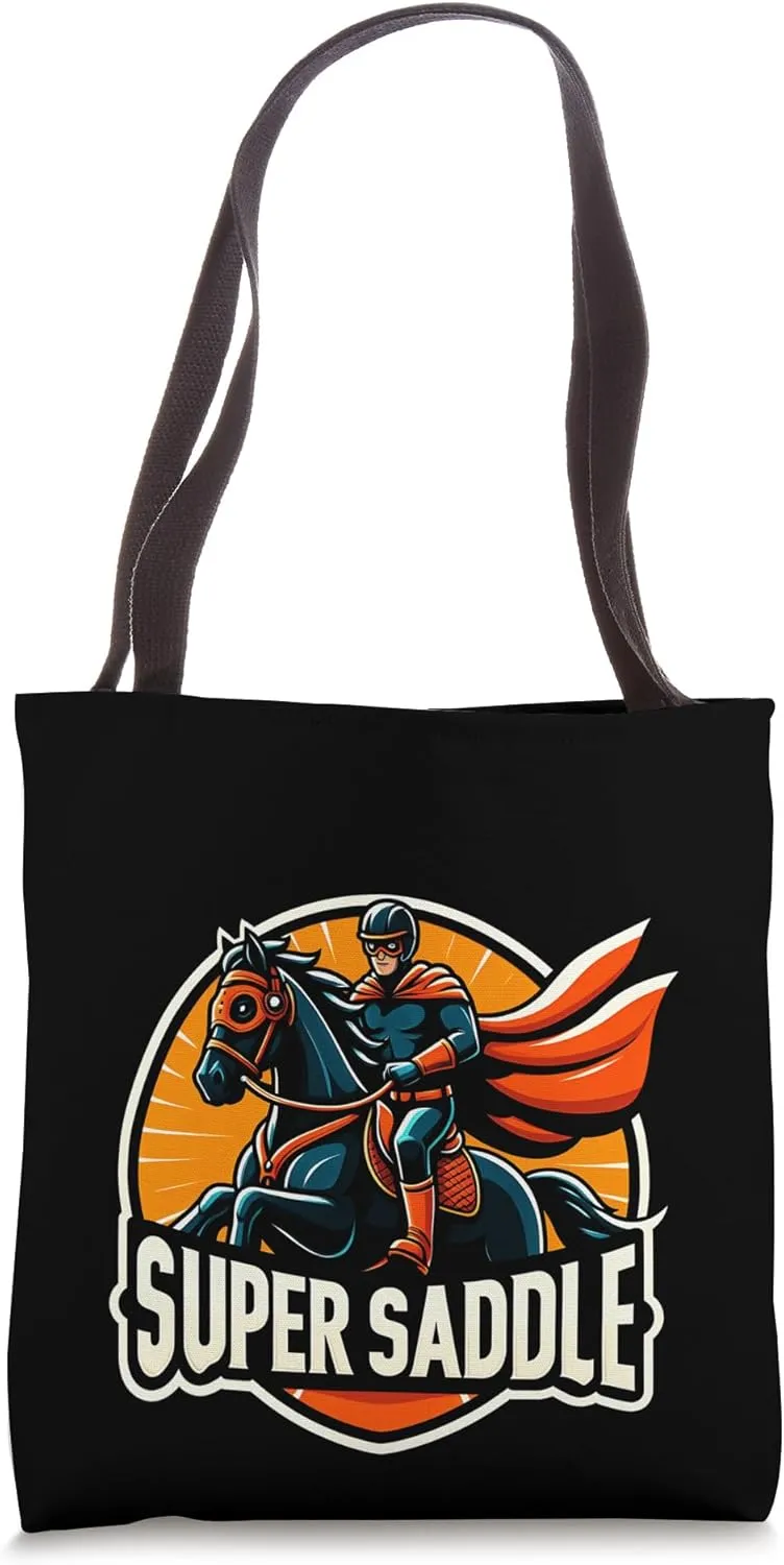 Super Saddle Horseback Riding Gifts Funny Graphic Tees Tote Bag