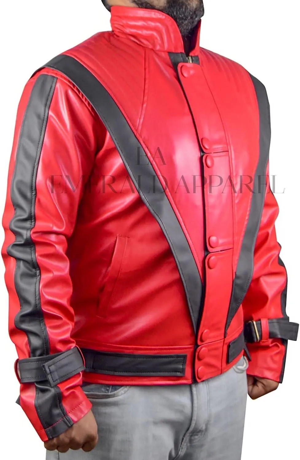 Thrilled Red Leather Jacket, Singer Thrilled Faux Leather Jacket