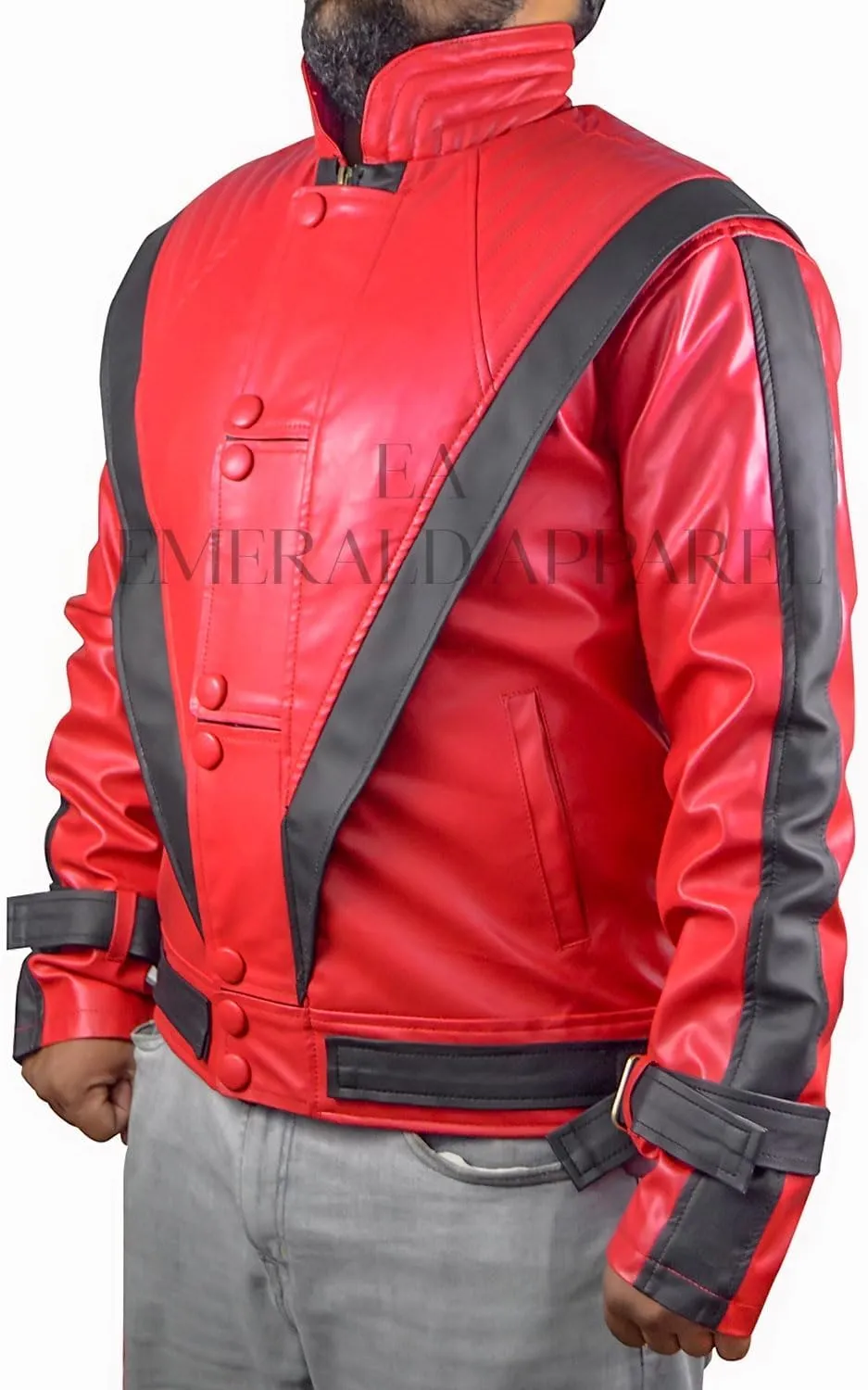 Thrilled Red Leather Jacket, Singer Thrilled Faux Leather Jacket