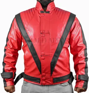 Thrilled Red Leather Jacket, Singer Thrilled Faux Leather Jacket