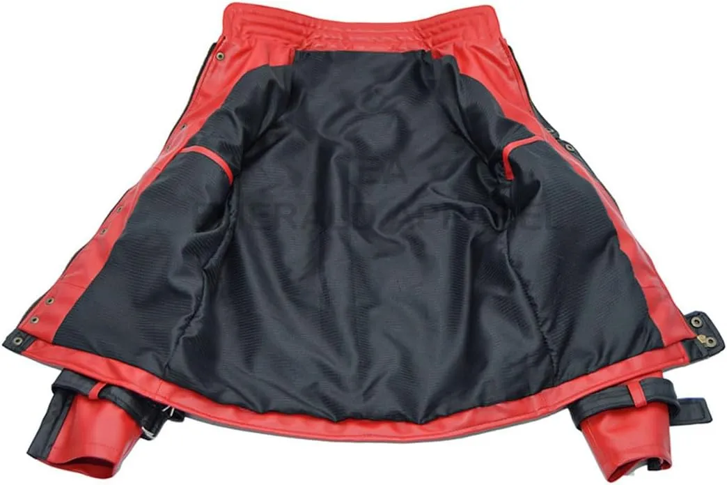 Thrilled Red Leather Jacket, Singer Thrilled Faux Leather Jacket