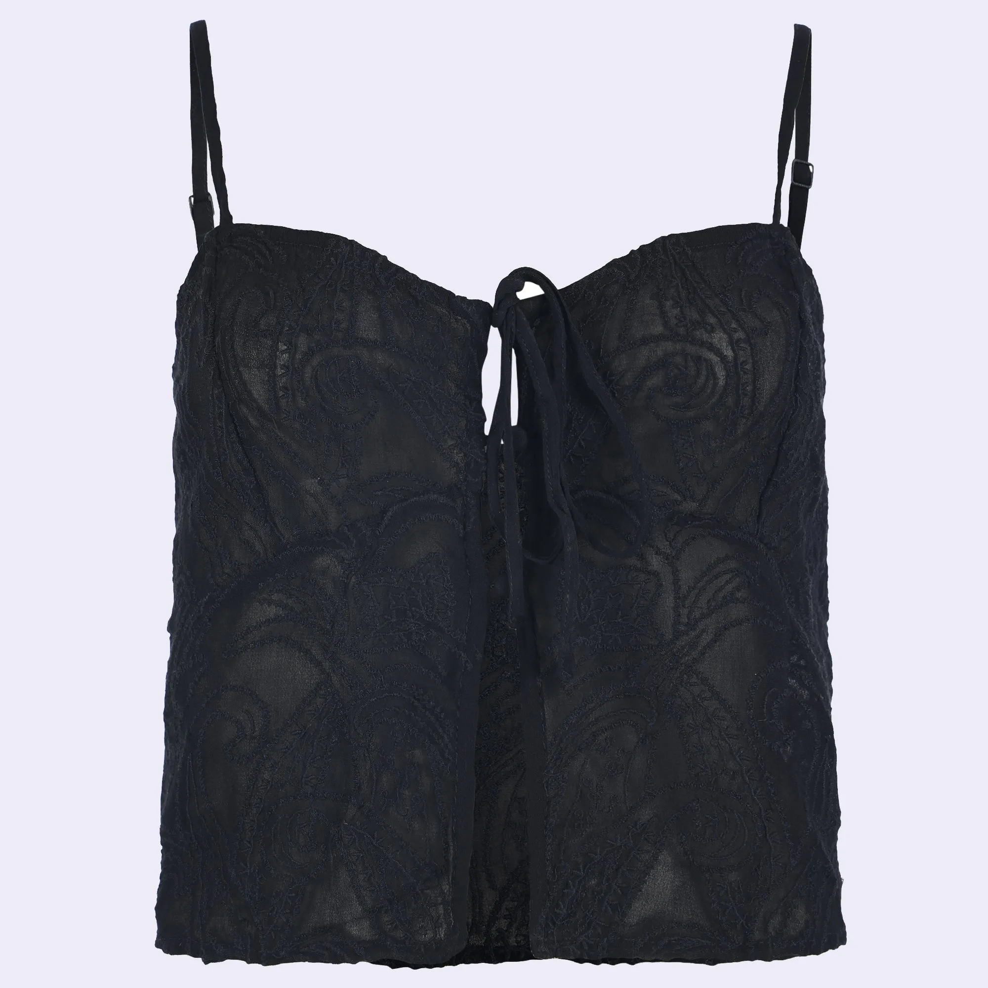 TIE KNOT EMBROIDERED TOP