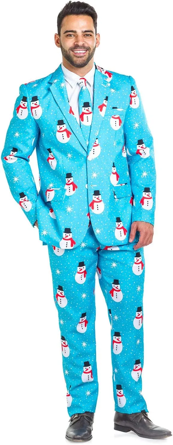 Tipsy Elves Men's Christmas Holiday Suit Jackets - Ugly Christmas Sweater Inspired Blazers for Men