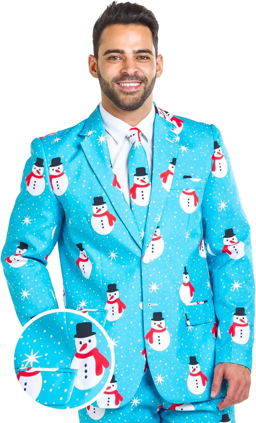 Tipsy Elves Men's Christmas Holiday Suit Jackets - Ugly Christmas Sweater Inspired Blazers for Men
