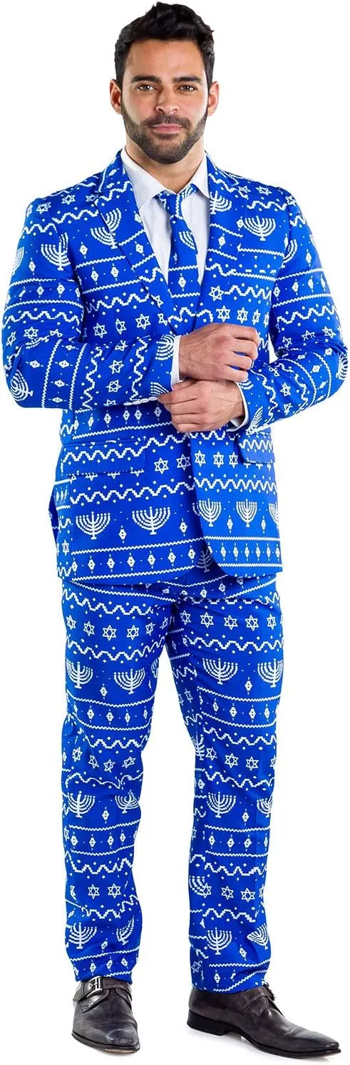 Tipsy Elves Men's Christmas Holiday Suit Jackets - Ugly Christmas Sweater Inspired Blazers for Men