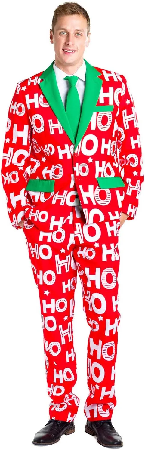 Tipsy Elves Men's Christmas Holiday Suit Jackets - Ugly Christmas Sweater Inspired Blazers for Men