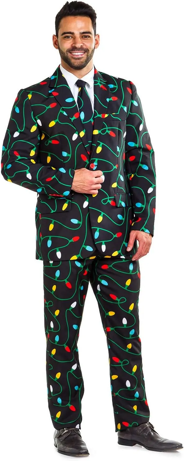Tipsy Elves Men's Christmas Holiday Suit Jackets - Ugly Christmas Sweater Inspired Blazers for Men