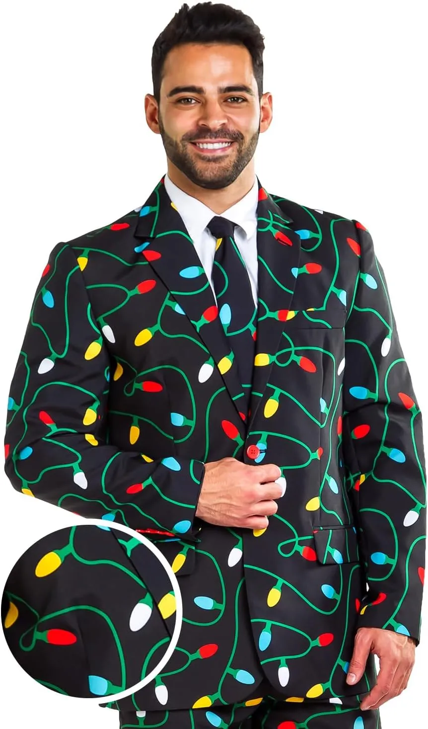 Tipsy Elves Men's Christmas Holiday Suit Jackets - Ugly Christmas Sweater Inspired Blazers for Men