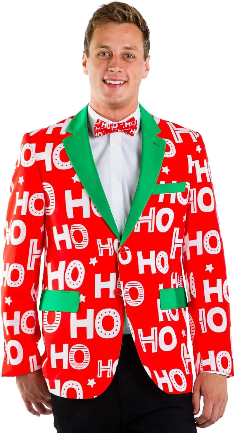 Tipsy Elves Men's Christmas Holiday Suit Jackets - Ugly Christmas Sweater Inspired Blazers for Men