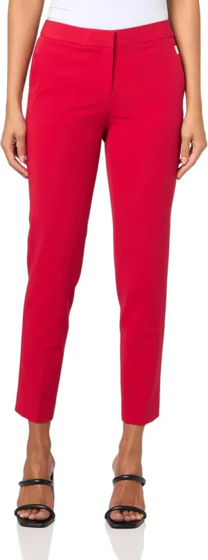 Tommy Hilfiger Women's Suits Sloane Slim-Leg Ankle Pants, Scarlet, 2