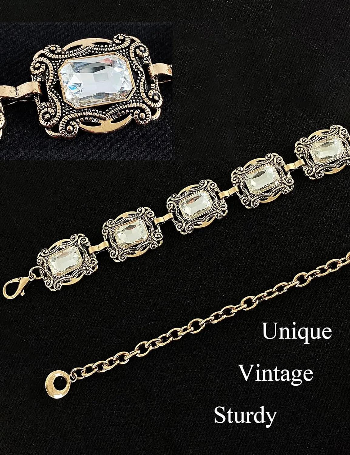 TOPACC Western Metal Concho Belt for Women Cowgirl Chain Belts for Dresses Jeans Country Concert Outfit