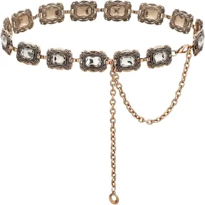 TOPACC Western Metal Concho Belt for Women Cowgirl Chain Belts for Dresses Jeans Country Concert Outfit