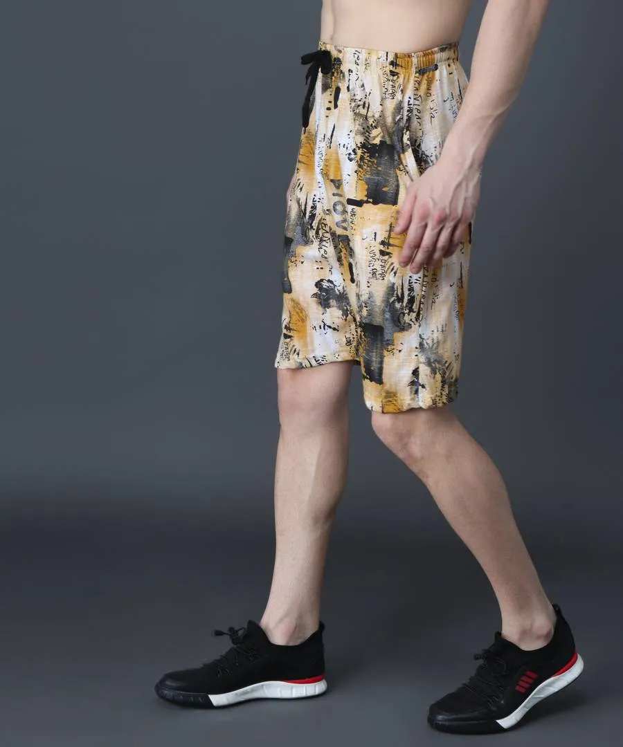 Trendy Cotton Hoisery Multicoloured Printed Regular Fit Shorts For Men