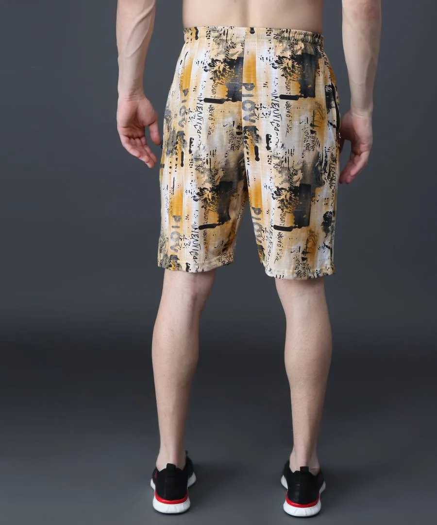 Trendy Cotton Hoisery Multicoloured Printed Regular Fit Shorts For Men