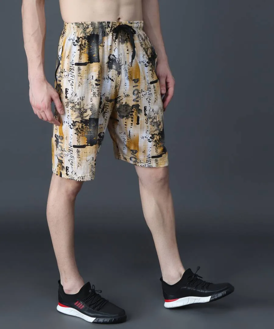 Trendy Cotton Hoisery Multicoloured Printed Regular Fit Shorts For Men