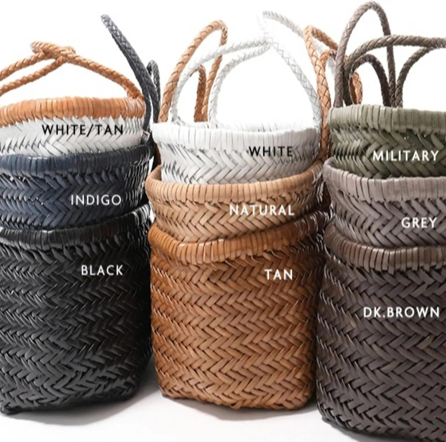 Trendy Pompom Double Jump Bucket Bag  Handwoven Leather Design with Bold Pom-Pom Accents Stylish Accessory Perfect for Women