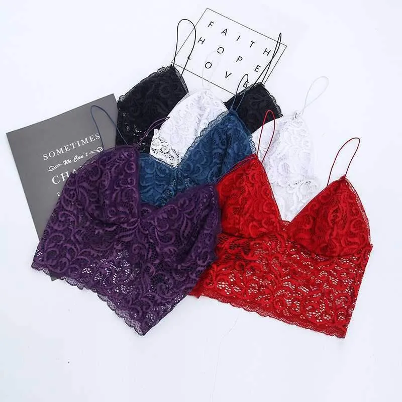 V Neck lace trim cami crop top camisoles tanks tops