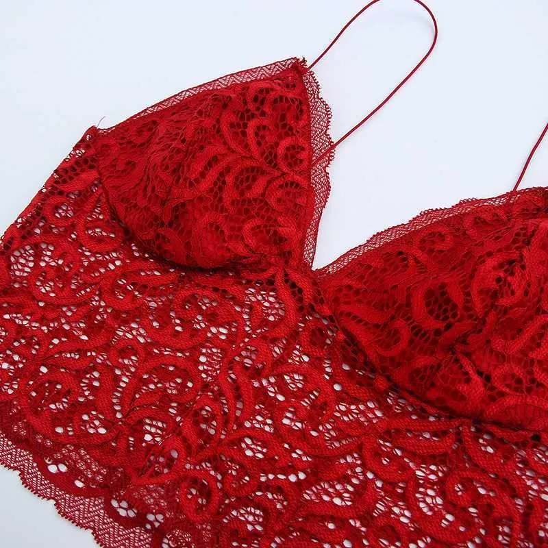 V Neck lace trim cami crop top camisoles tanks tops