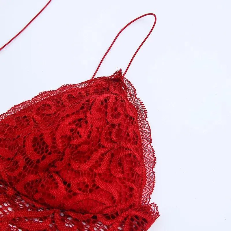 V Neck lace trim cami crop top camisoles tanks tops