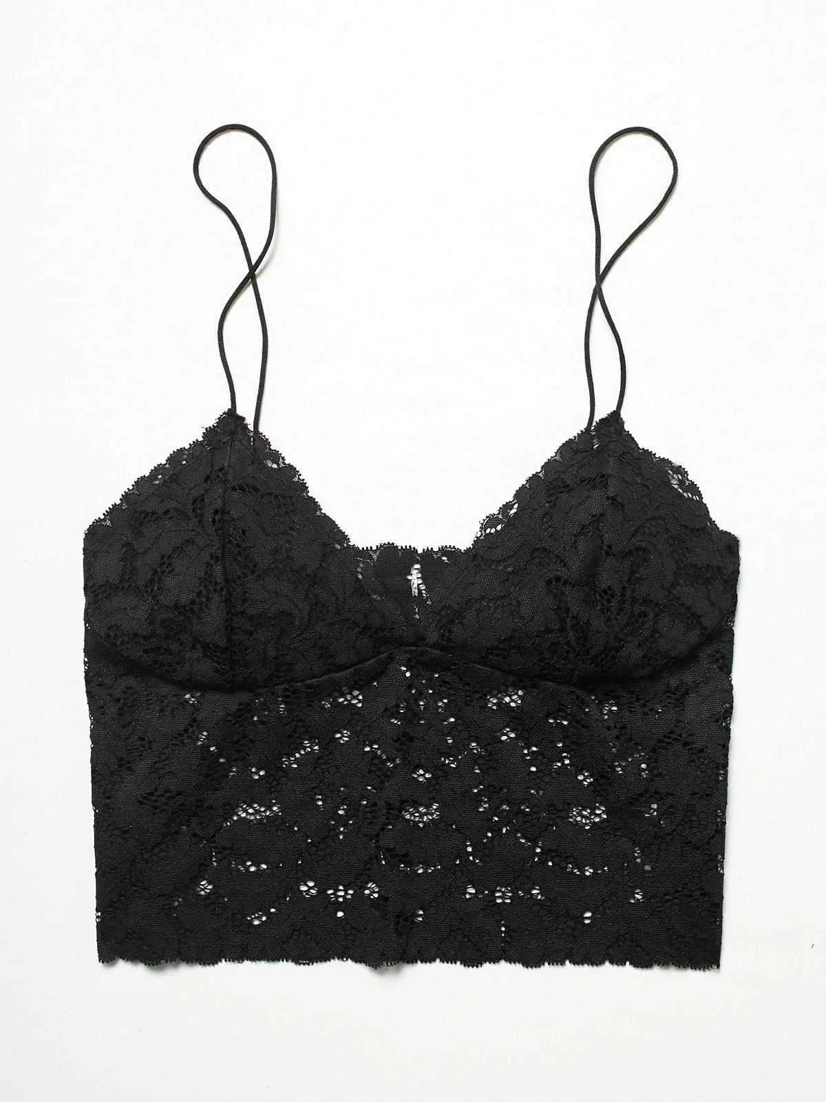 V Neck lace trim cami crop top camisoles tanks tops