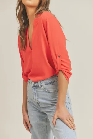 Victoria's V-neck 3/4 sleeve top