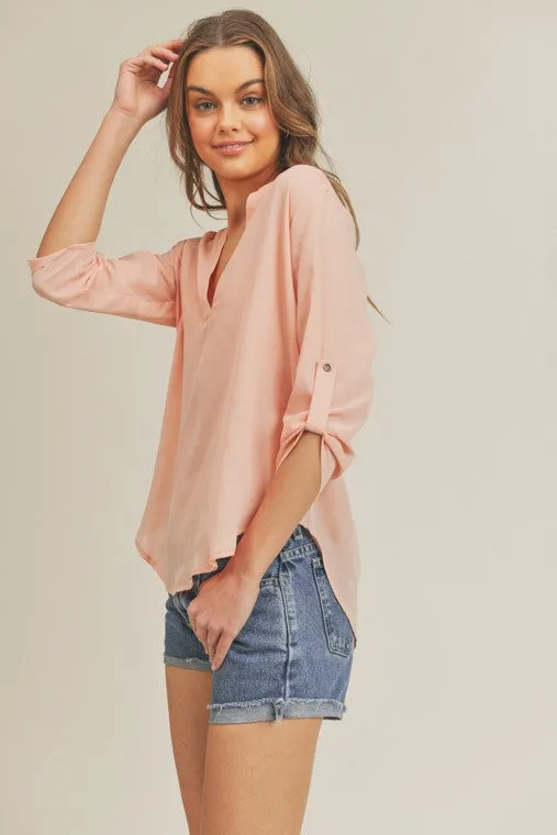Victoria's V-neck 3/4 sleeve top