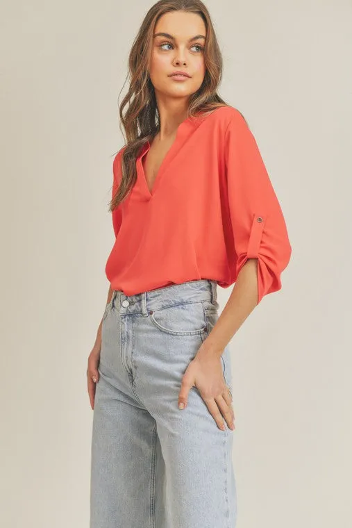 Victoria's V-neck 3/4 sleeve top