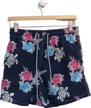 Vilebrequin Navy Floral Turtles Swim Shorts UK M