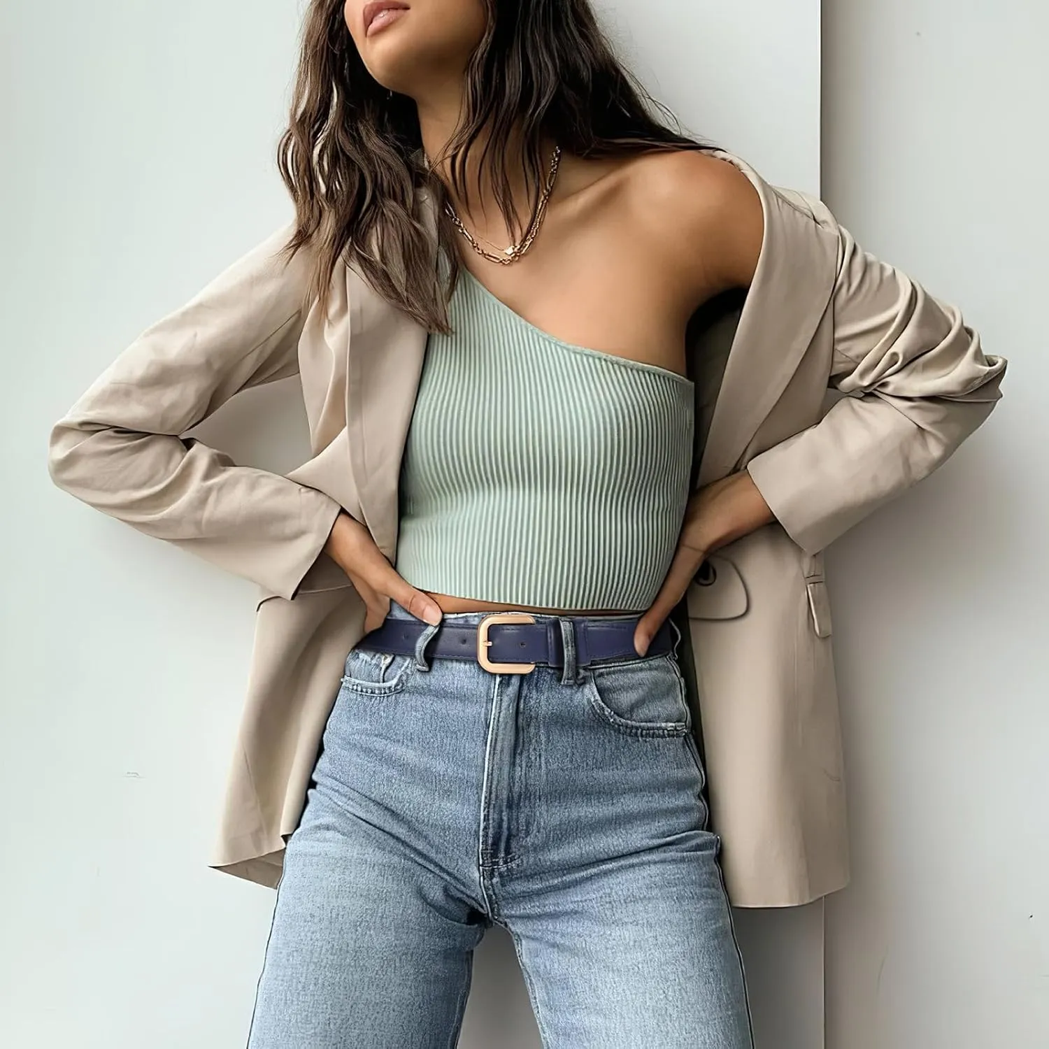 VONMELLI Leather Belts for Women Fashion Wasit Ladies Belt for Jeans Pants Dresses with Pin Buckle