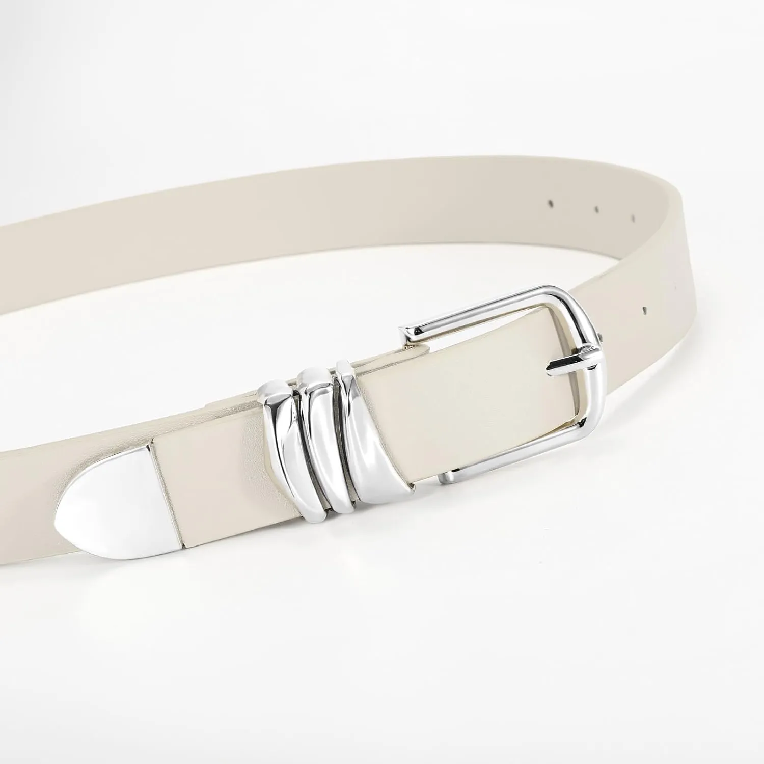 VONMELLI Women's Belt for Jeans Dress Leather Belt for Women Fashion Waist Ladies Belt with Sliver Buckle