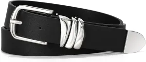 VONMELLI Women's Belt for Jeans Dress Leather Belt for Women Fashion Waist Ladies Belt with Sliver Buckle